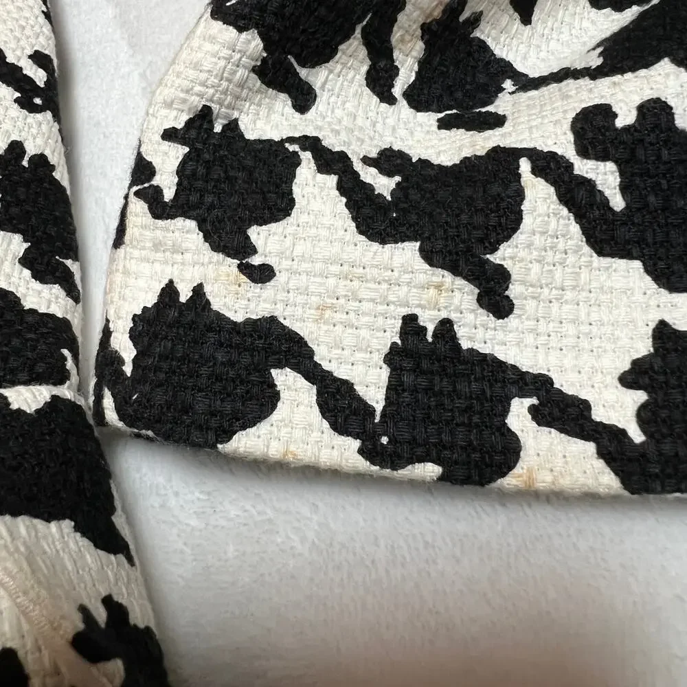 Kate Spade Houndstooth A-Line Button Up Coat Size S Holidays Preppy Classic - Picture 12 of 16